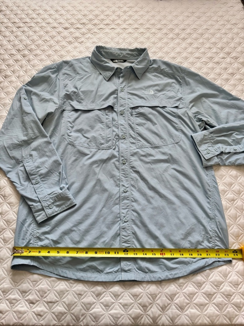 The North Face Light Blue Button-Down Long Sleeve Trail Fishing Shirt Size L - Picture 9 of 16